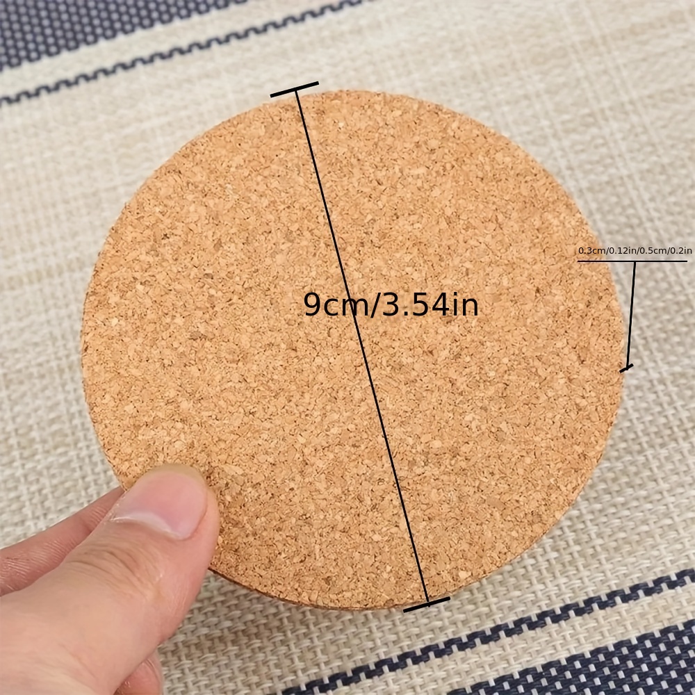 10Pcs Square Cork Coasters Self-adhesive Cork Mat DIY Backing Sheet  Non-slip Heat Insulation Coaster for Home Bar 