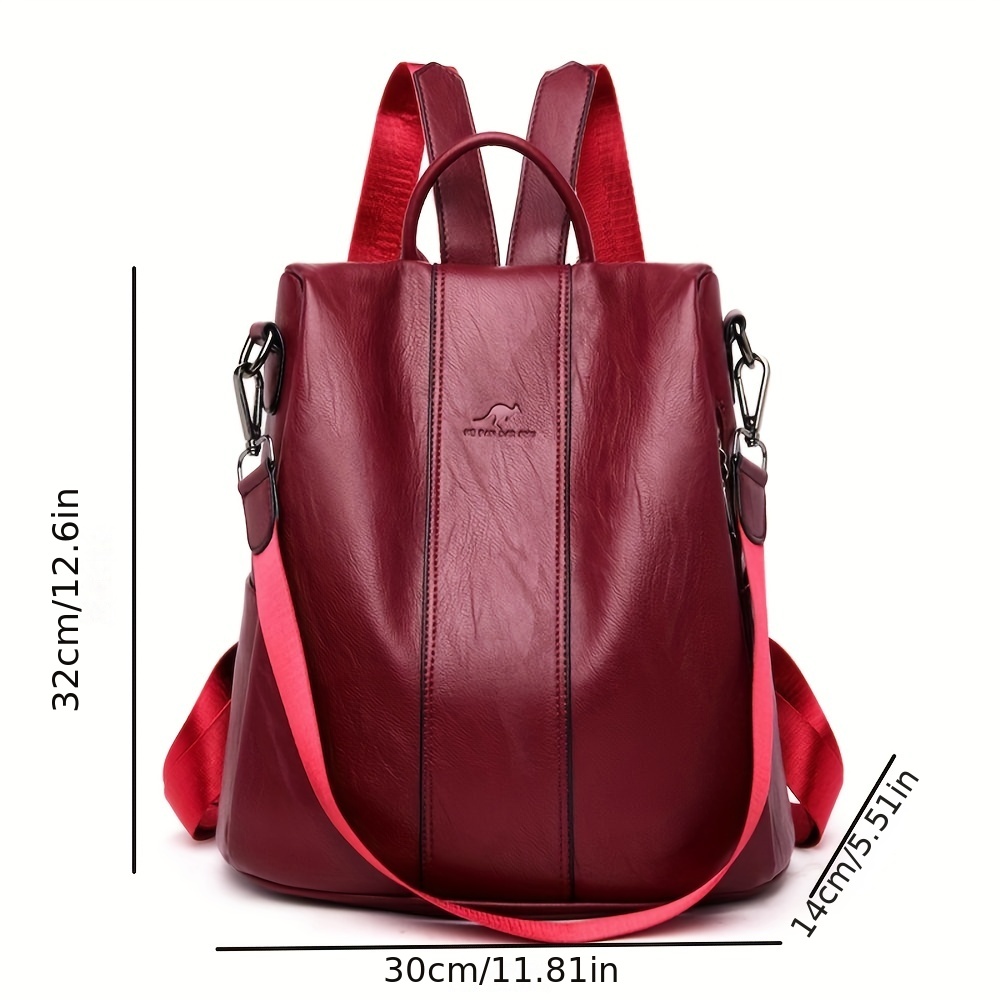 Letter Embossed Backpack Purse, Trendy Faux Leather Daypack, Anti-theft  Schoolbag, Two-way Shoulder Bag - Temu