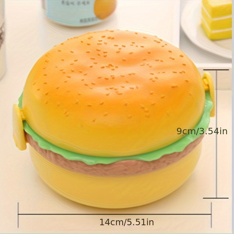 Cute Hamburger Shaped Plastic Lunch Box Portable Food - Temu