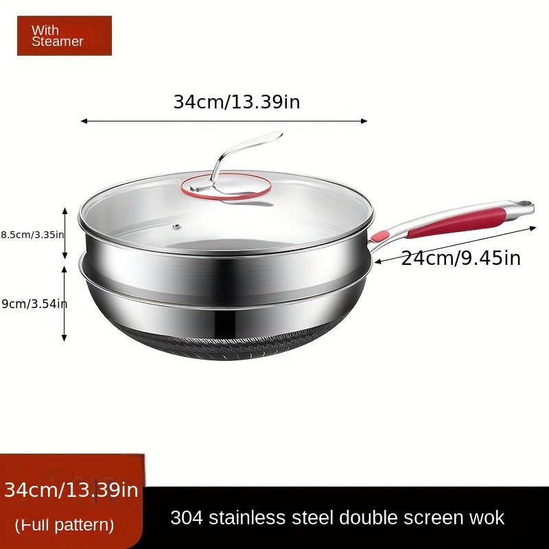 Frying Pan 304 Stainless Steel Frying Pan Professional - Temu