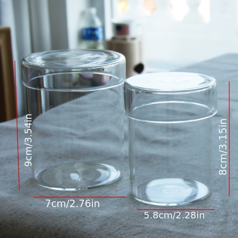TEMU 1pc Glass Lid Storage Box, Bottle And Jar High Borosilicate Glass Jar Nordic Style Glass Creative Jar With Lid Candy Snack Jewelry Storage Box,