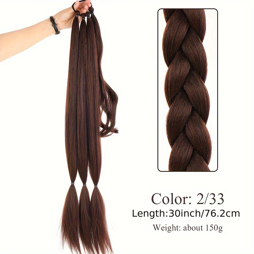 BRAIDED Ponytail Extension, Natural Soft Synthetic Dark Brown - Hair