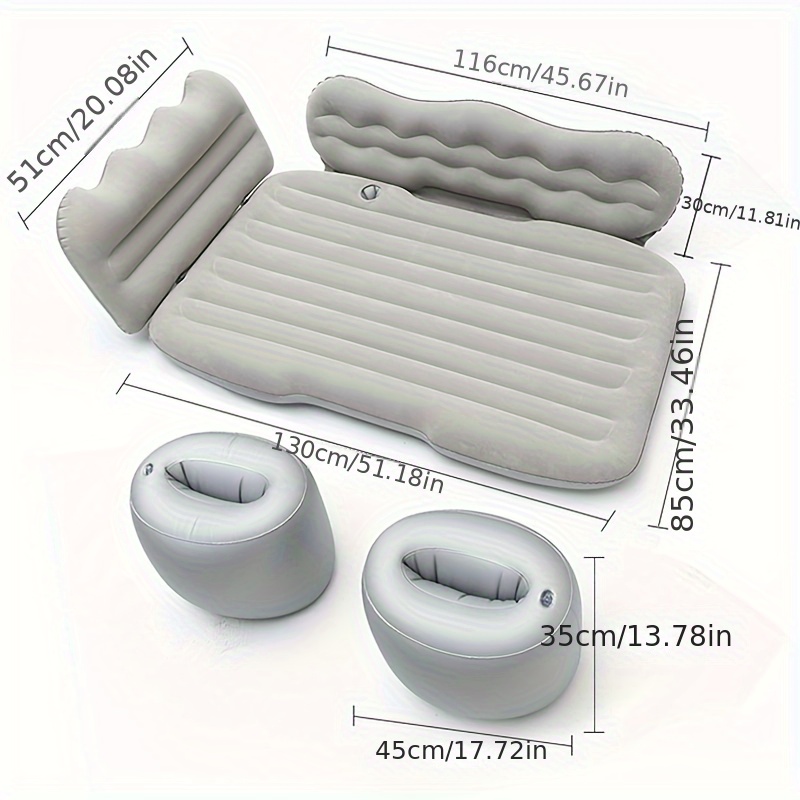 Opblaasbare Auto Matras, Compatibel met Skoda Superb Estate, Multifunctioneel Reisbed SUV Draagbaar Achterbank Matras,C-Black