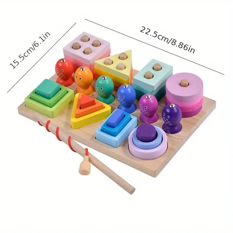 Juguetes Montessori 2 en 1,Juegos Educativos Niños 1 2 3 4 Años,Apilador  Geométrico de