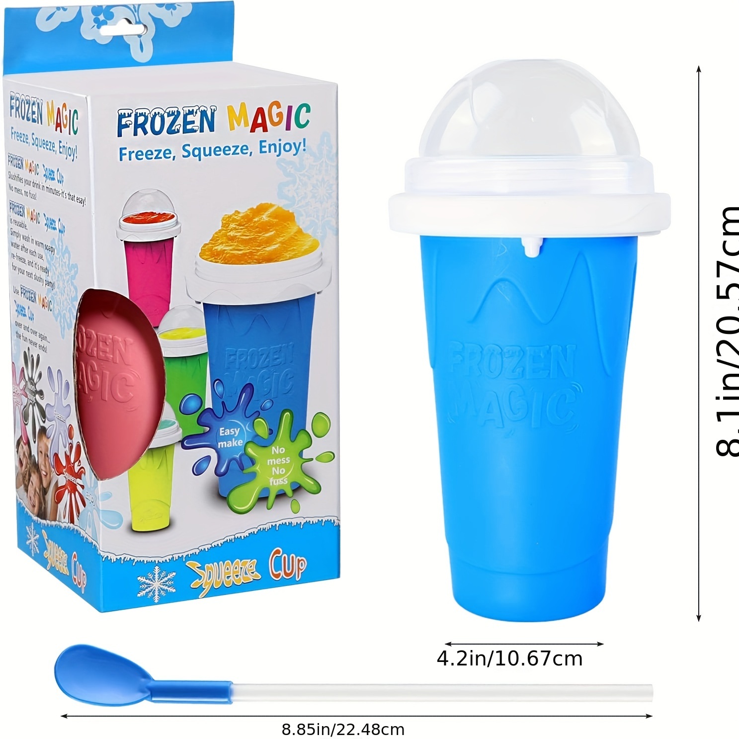 Magic Smoothie Cups - Squeeze Smoothie Cups for Ice Cream Freezer Cups Ice Cream Machine Makers for Home Kids Portable Cooling Shake Cups