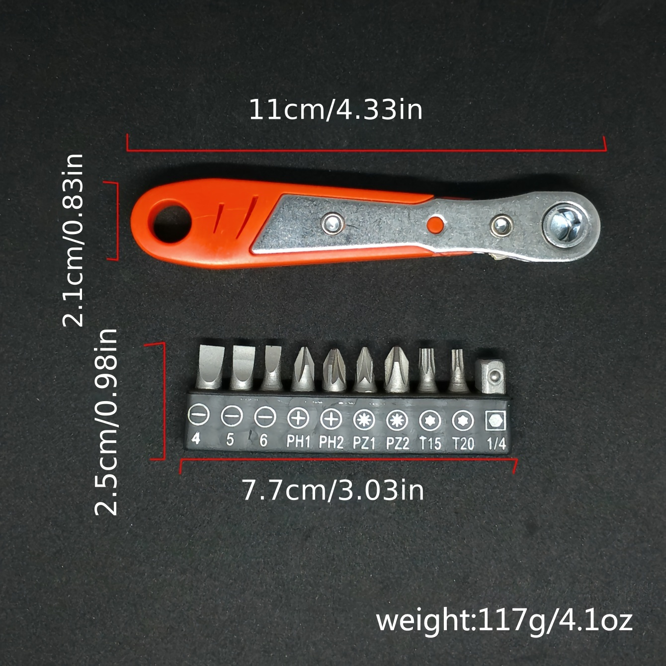 Mini Cricchetto e Set di Punte, Set di Punte per Chiave a Cricchetto  Reversibile 19 in 1, Mini Cacciavite con Ingranaggio a 16 Denti a Coppia  Elevata, Clip Magnetica, Supporto : 