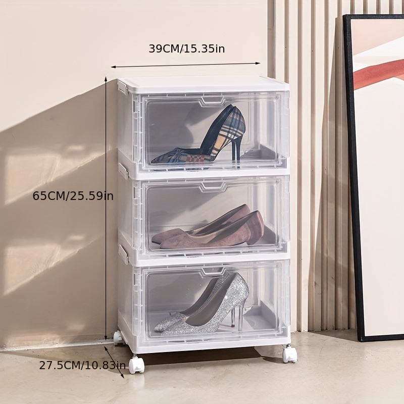 Women Shoe Storage Boxes, Plastic Foldable Stackable Shoe Storage  Container, Closet Shelf Shoe Organizer - China Storage Container and  Storage Box price