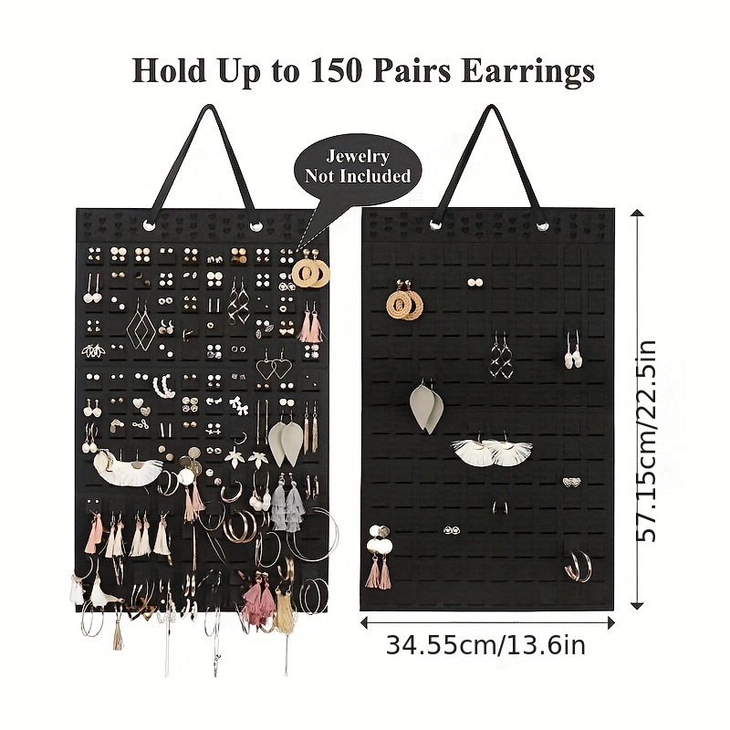 Hanging Jewelry Storage Box, Wall-mounted Earrings Display Rack