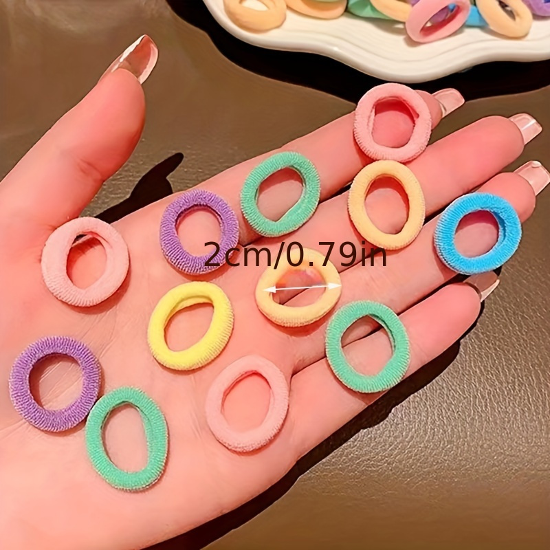 100pcs Basic Cute Girl Hair Rings That Don't Damage Hair, High Ponytail Hair Ties, Durable and High Elastic Rubber Bands