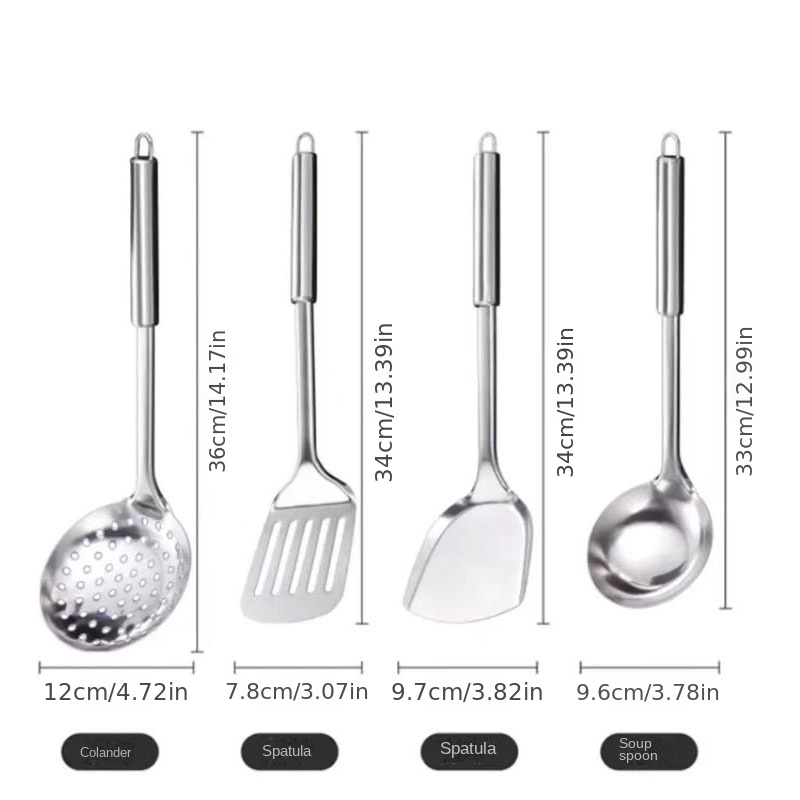 Stainless Steel Spatula Kitchen Spoon Set Shovel Spoon Rice - Temu