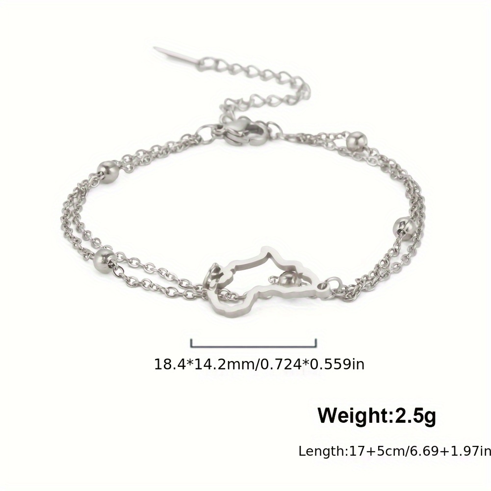TEMU 1pc South African Pattern Bracelet, Stainless Steel Simple Fashionable Unisex Adjustable Couple's Bracelet, Cultural Ethnic Jewelry Friendship