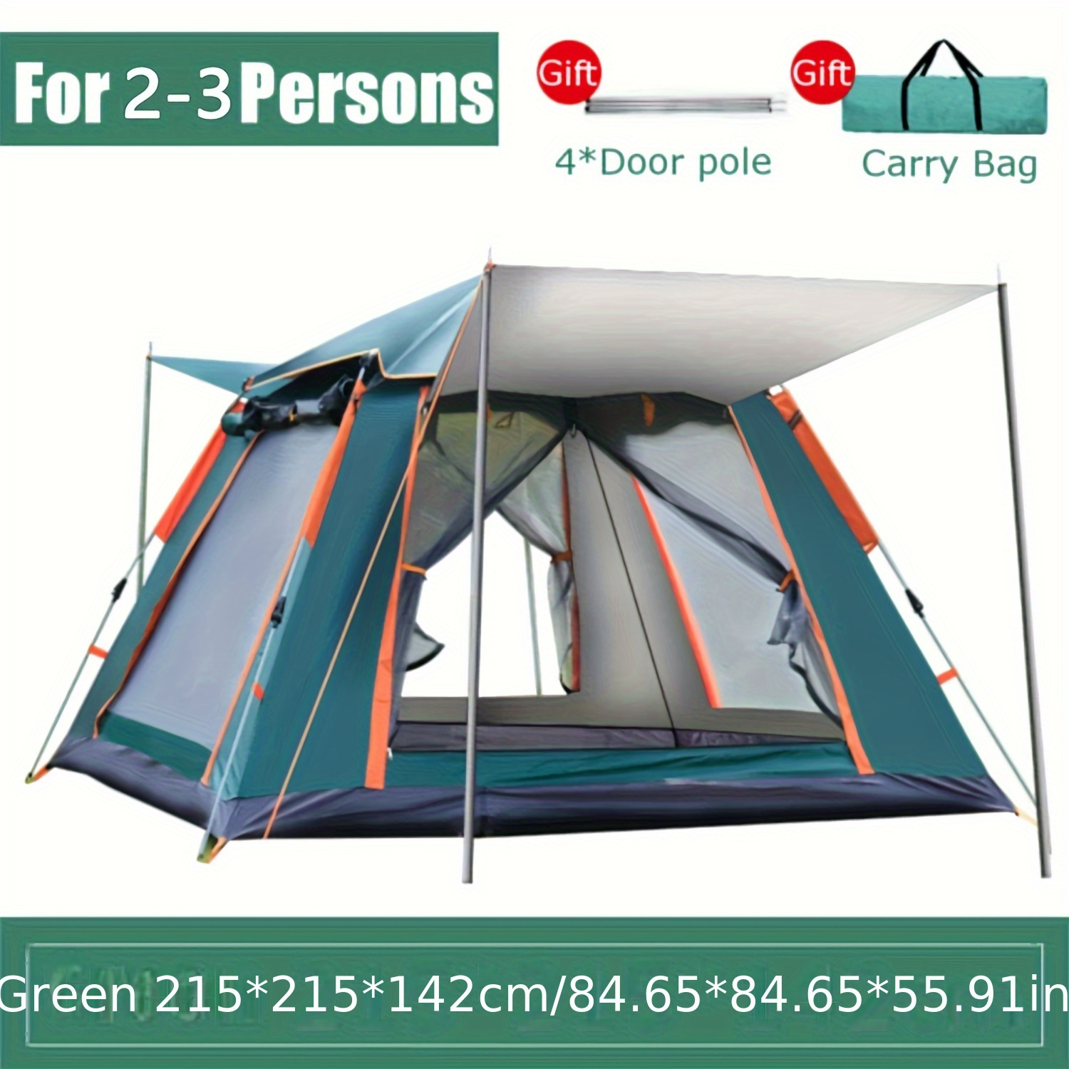 

Tent, Automatic Opening Instant Pop Up Tent For Hiking, Green