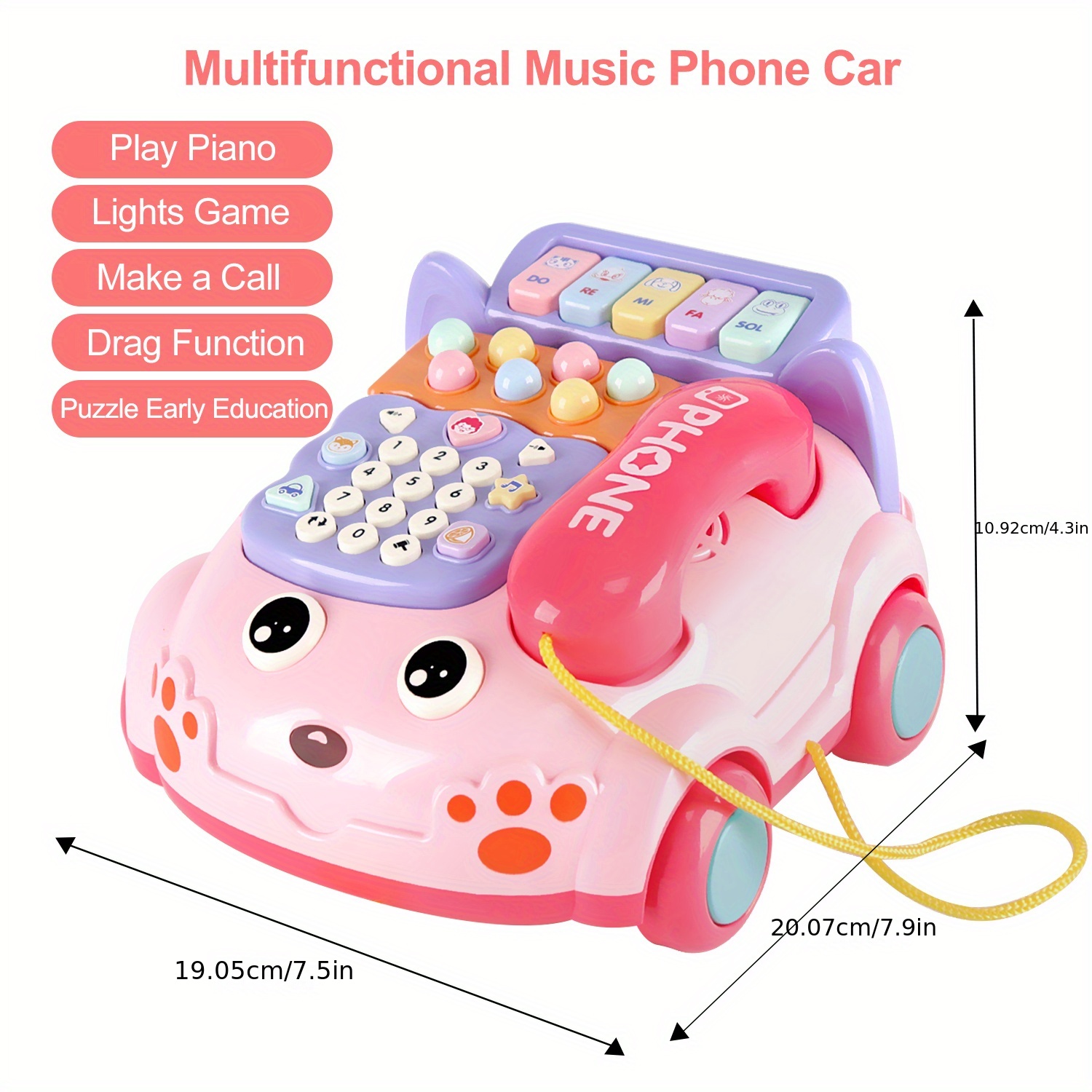 Acheter PDTO Jouets de projection de voiture de jouet de téléphone portable  pour enfants pour les tout-petits de 1 2 3 ans, garçons et filles