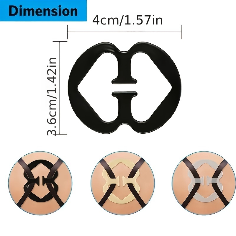 3pcs Mixed Color Back Bra Control Clip, For Concealing Bra Straps,  Cross-shaped With Anti-slip Buckle, Women's Underwear And Lingerie  Accesories