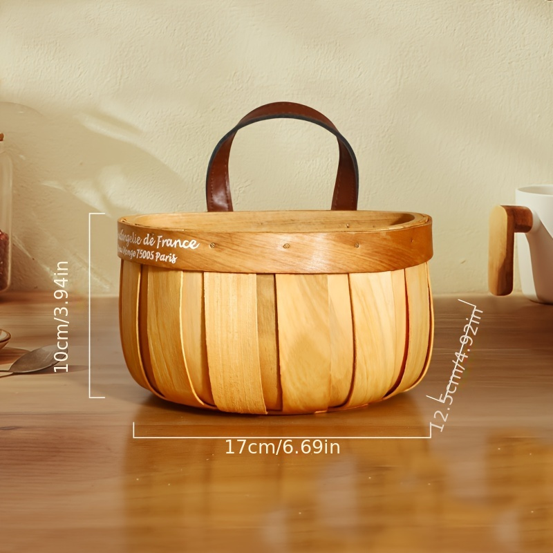 Hand woven Wood Hanging Wall Basket Kitchen Garlic - Temu