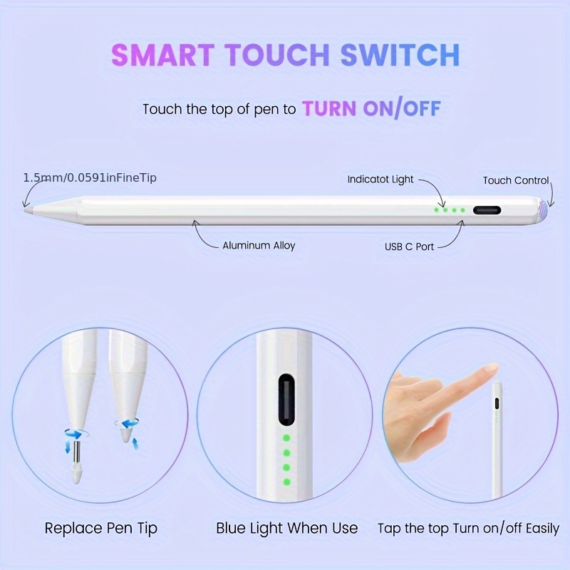 

Xnoik Stylus Pen For Ios&android Touch Screens, Active Pencil For Samsung, Smart Digital Stylus Pens For Lenovo/vivo And Other Tablets, /samsung/ Pixel Smart Phones Drawing&writing