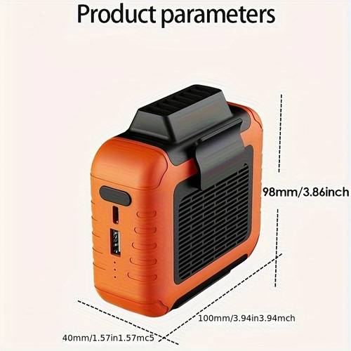 mini 6000mah hands free waist fan necklace ultra long standby hands free personal cooling device adjustable emergency power supply charge and cool 2 in 1 turbo airflow for farming hiking camping travel