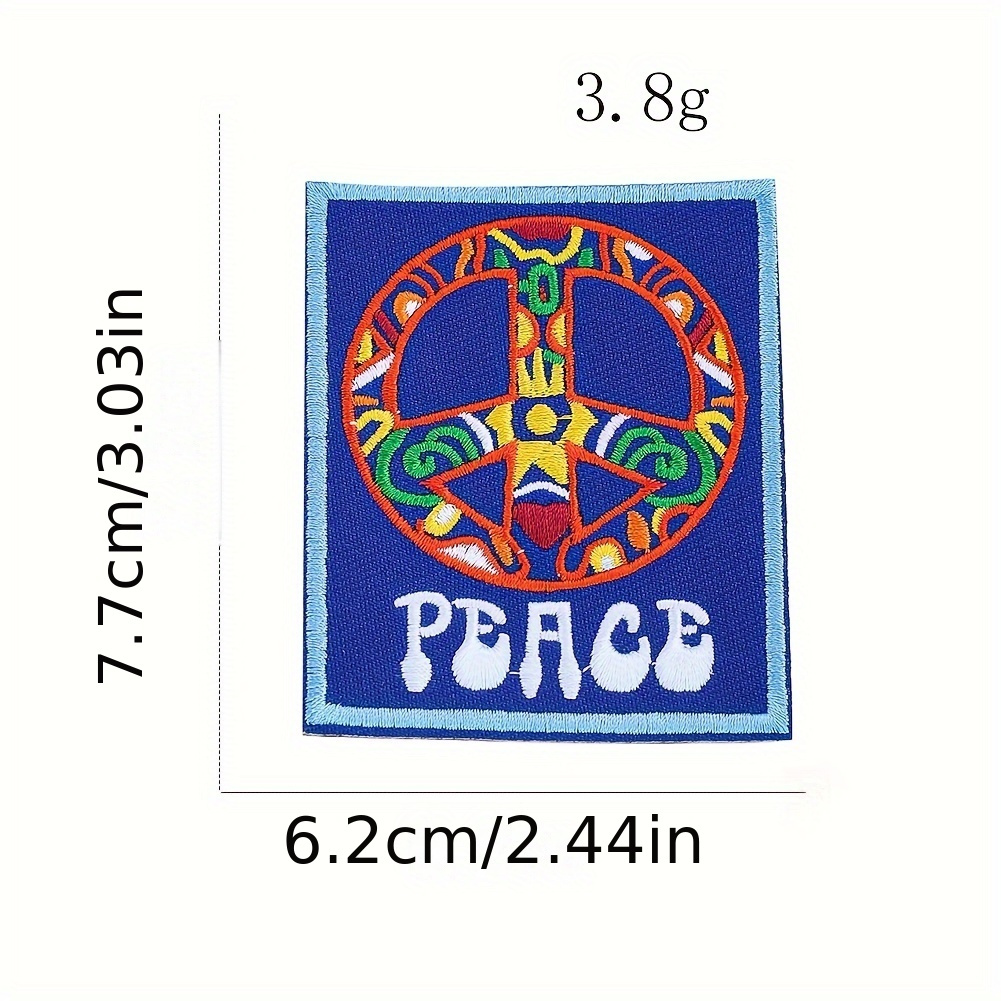 Hippie Peace Sign Iron On Transfer Stickers Designed With - Temu