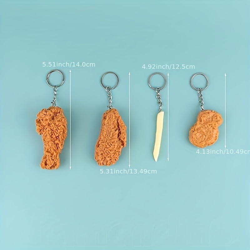 Simulation Pvc Food Pendant Keychain Fried Chicken Leg - Temu