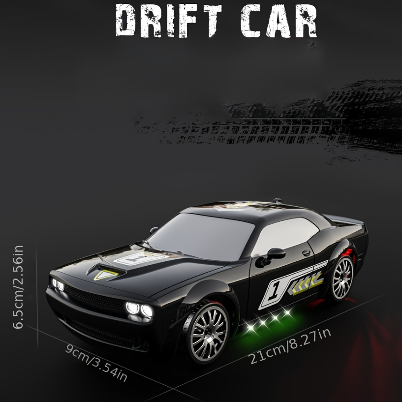 1:20 4WD LED Light Remote Control Drift Car, 20KPH High Speed Proportion Throttle Racing Car, Suitable for Drifting and Racing, with 2 Rechargeable Batteries, Perfect Gift and Toy