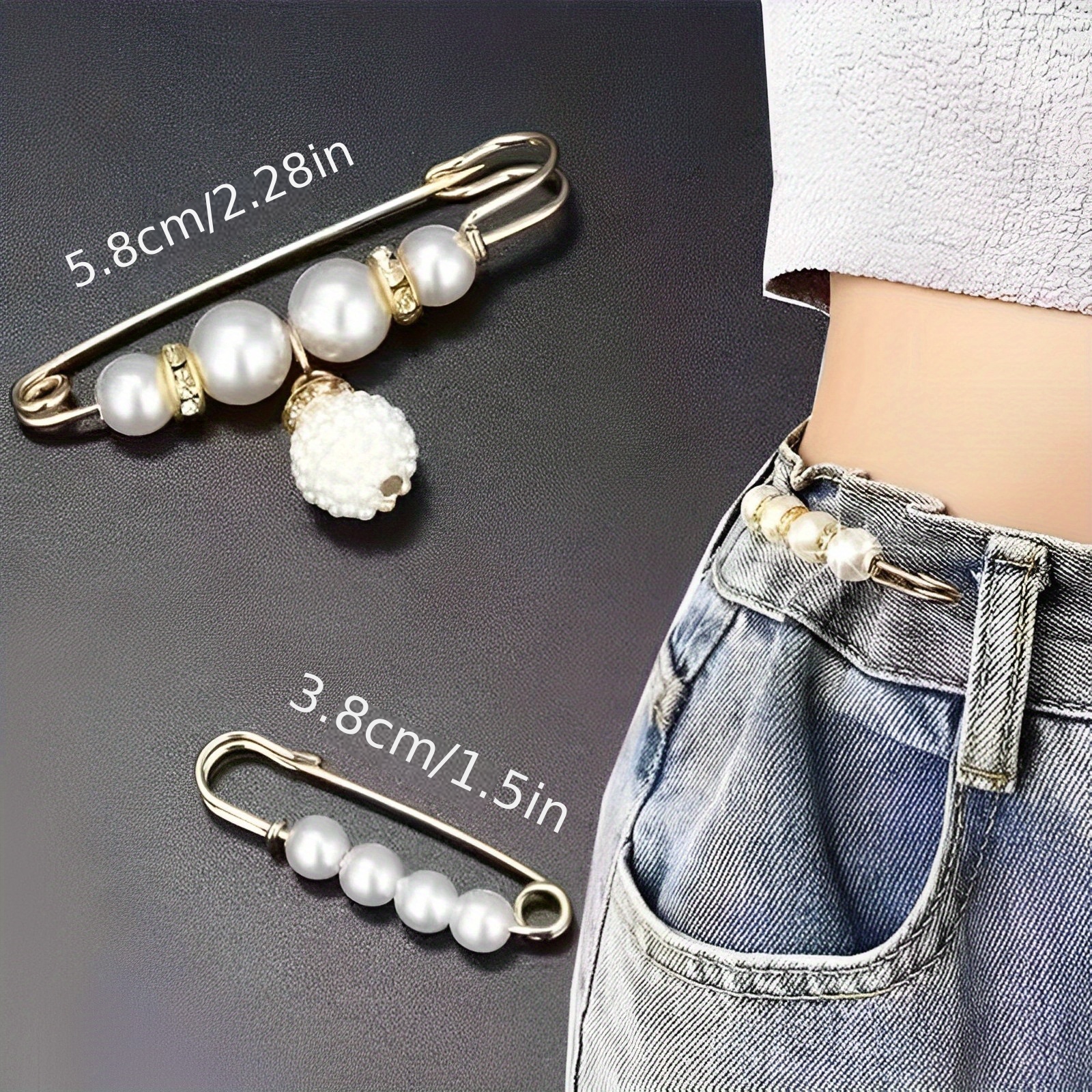 10pcs Pearl Brooches for Women, Fashion Faux Pearl Brooch Pins for Clothes,  Glossy Pearl Decorative Safety Pins Sweater Shawl Clips for Pants Waist, T