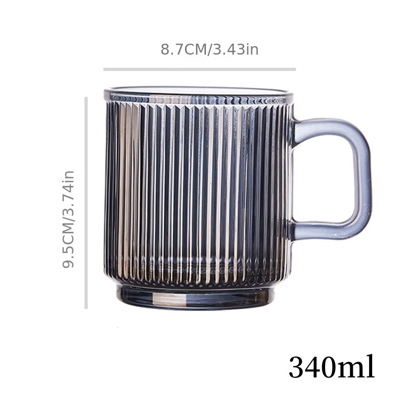 Vertical Texture Transparent Glass Cup Vertical Striped Glass Cup Latte  Coffee Cup Household Water Cup - Temu