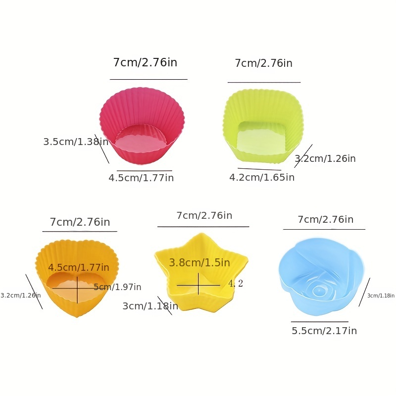 Silicone Muffin Cupcake Cup Mold Baking Paper Cup Oven Household Steamed  Cake Mold - Temu