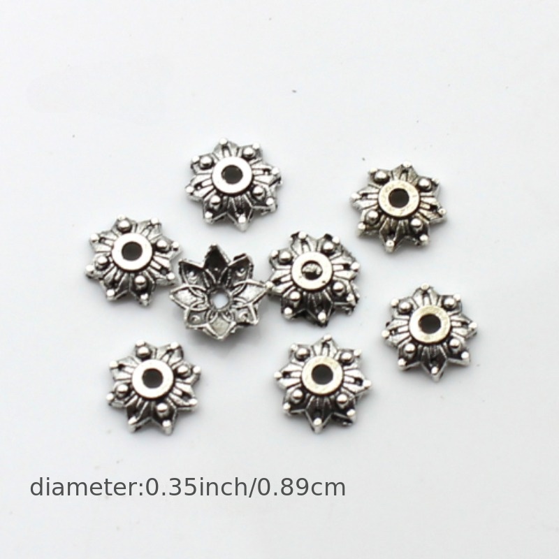 Antique Silver Color Alloy Hollow Flower Holder Spacer Bead - Temu