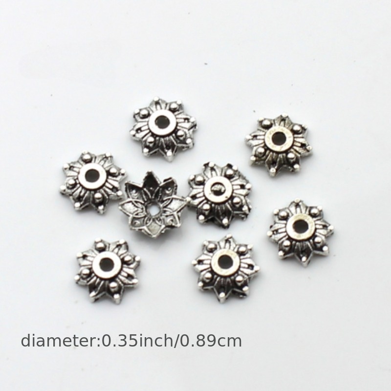 150 Pcs Tibetan Antique Silver Color Leaf Flower Bead End Caps for