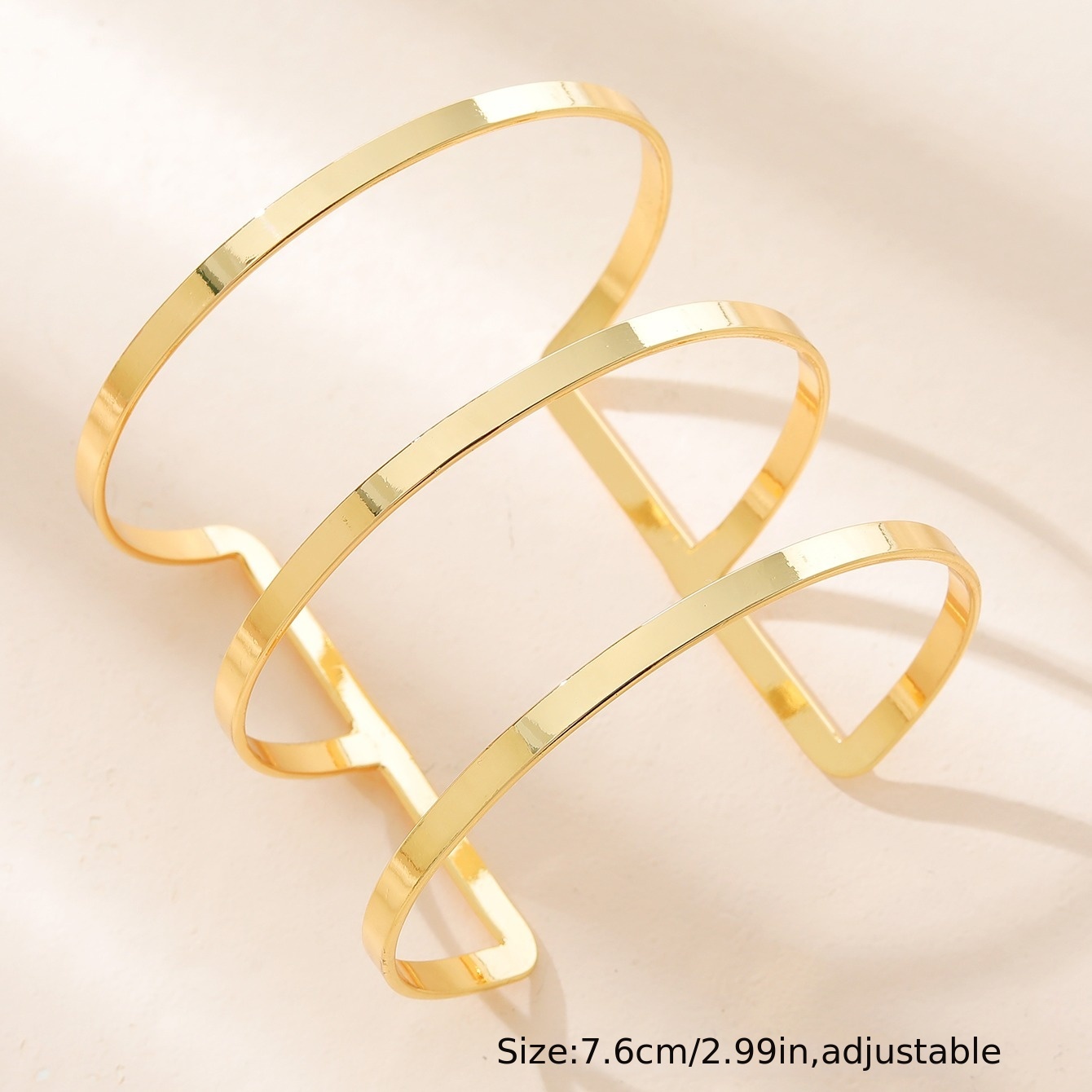 14K Plated Copper Cuff Arm Bangle for Women