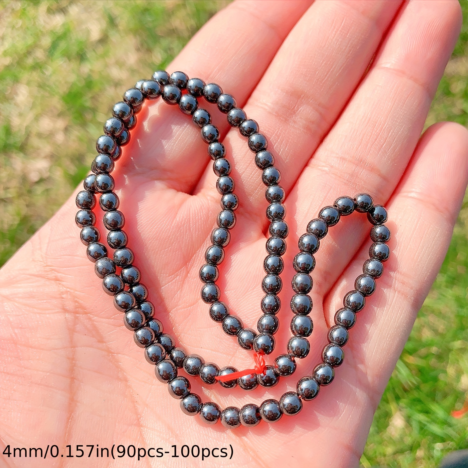 Natural Black Stone Beads Round Loose Beads For Jewelry Making DIY  Bracelets Accessories 4-12MM