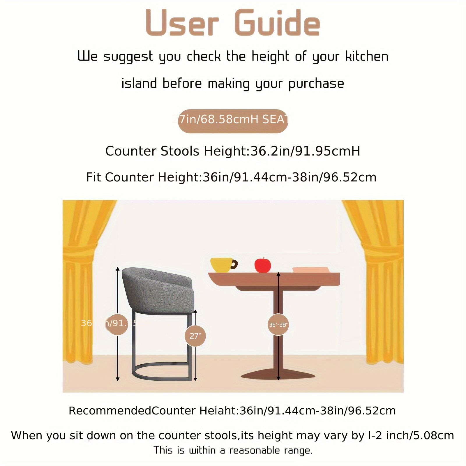 EALSON Set Of 4 Counter Height Bar Stools With Backs - Upholstered Farmhouse Kitchen Island Chairs, Chenille Green, Black Wood Frame