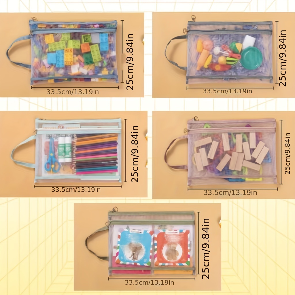 Double Layer Mesh Zipper Pencil Case Multifunctional Clear File