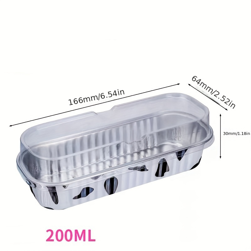 10pcs 200ml Rectangular Aluminum Foil Baking Boxes Disposable