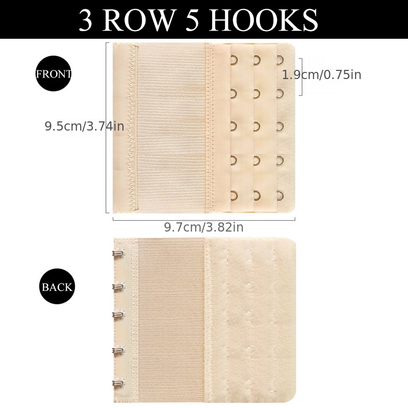 3 Rows 2 Hooks Bra Extenders Comfortable Adjustable Bra Band - Temu Japan