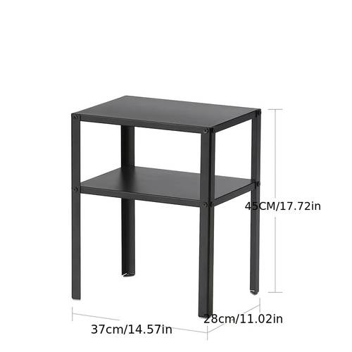 1pc inspired freestanding metal side table with 2 cubby shelves painted versatile for bedroom living room and room types modern nightstand with storage standing shelf