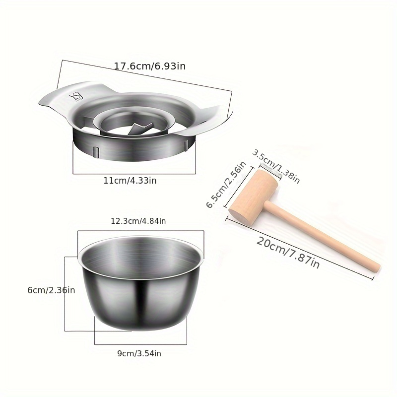 TEMU 3pcs/set, Stainless Steel Pomegranate Peeler, Restaurant Fruit Opener, Eating Pomegranate, Removing Seeds And Meat, Tapping And Music Tool,