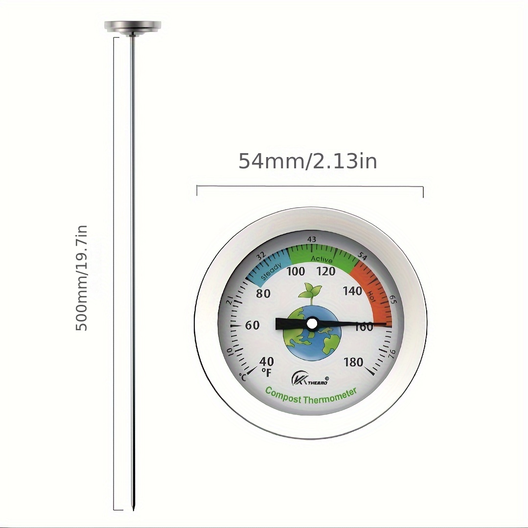 Stainless Steel Extended Soil Temperature Compost Thermometer Agricultural  Planting Thermometer ℃/℉ - Temu