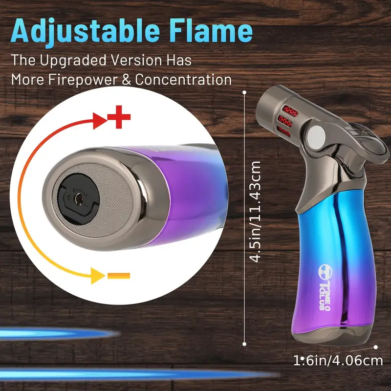 CTDMJ Chalumeau De Cuisine Butane Rechargeable - Mini Torche Portable Puissante Réglable (Sans Gaz) - Idéal Crème Brûlée, Camping, Soudure