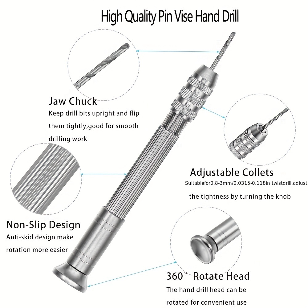 11pcs/set Metal Hand Drill Equipments UV Resin Mold Tools And Handmade  Jewelry Tool With 0.8mm-3.0mm Drill Screws