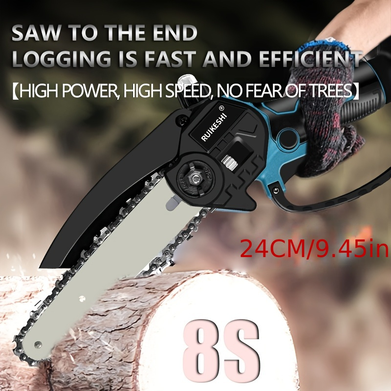 6 inch mini electric chainsaw cordless batteries used as a handheld saw for trimming household and garden saws mens christmas gift dad husband small tool 2024 details 0