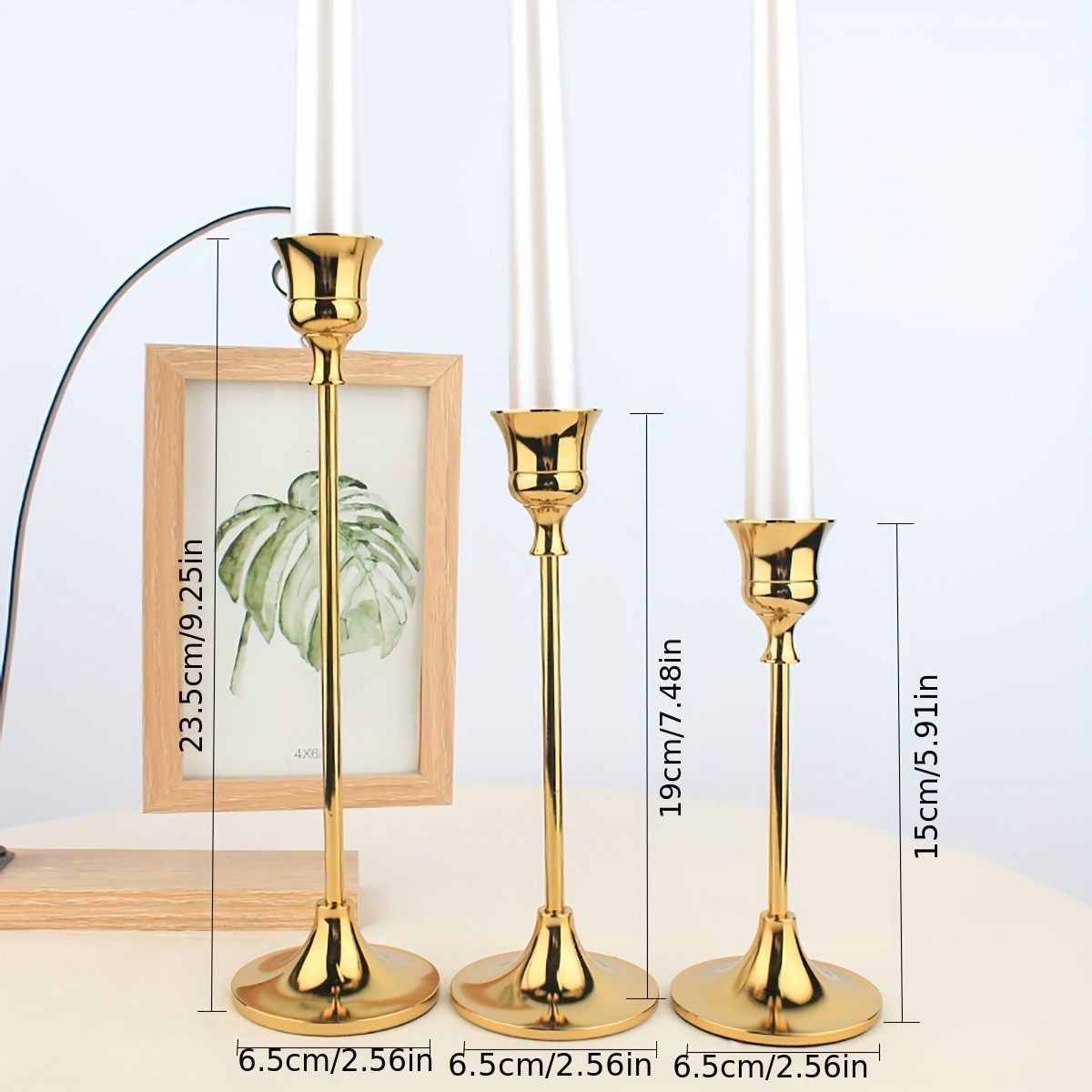 Tapered Candlesticks Candle Holders Brass Golden Candlestick - Temu