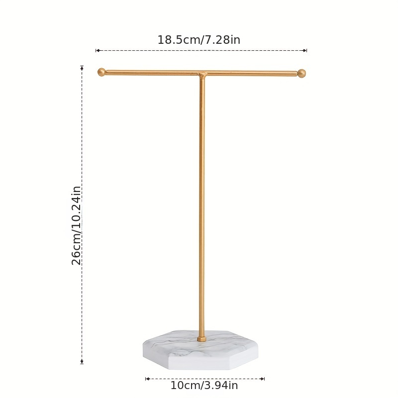 Classic Golden T Shaped Jewelry Accessories Storage Rack
