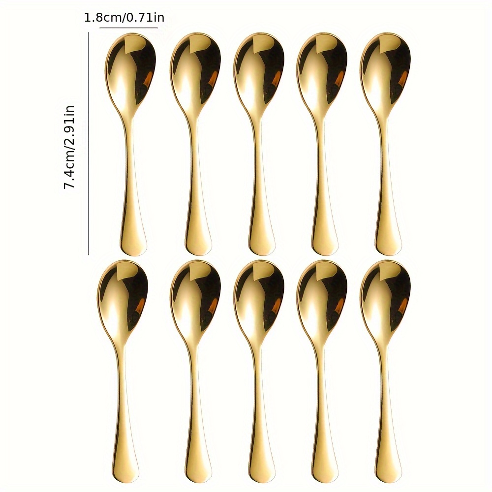 TEMU 5pcs/10pcs Ultra-small Food-grade 304 Stainless Steel Spoons, Coffee Spoons, Seasoning Spoons, Salt Spoons, Sugar Spoons, Herbal Powder Spoons,