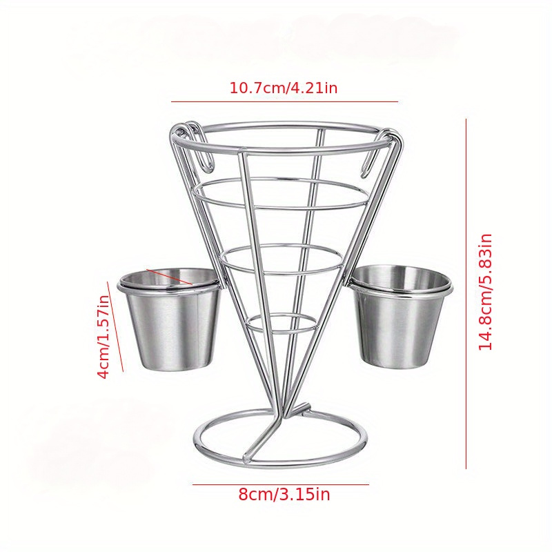 3pcs American Creative French Fries Food Basket Restaurant Wrought Iron Fried Chicken Mini Snack Basket Western Restaurant French Fries Fried Basket