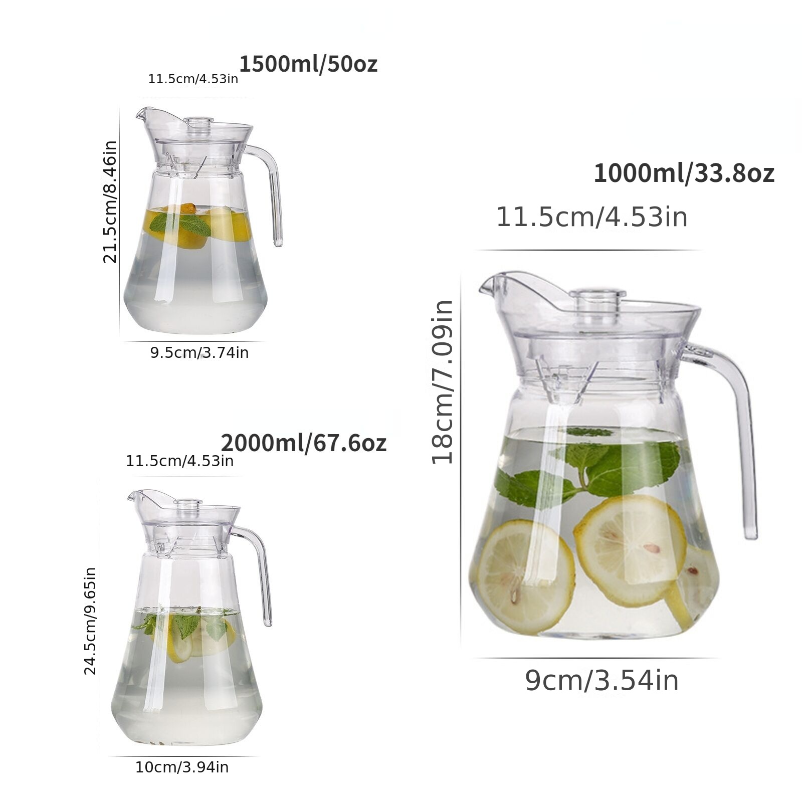 Acrylic Pitcher With Lid Heavy Duty Vertical Stripes Pattern - Temu