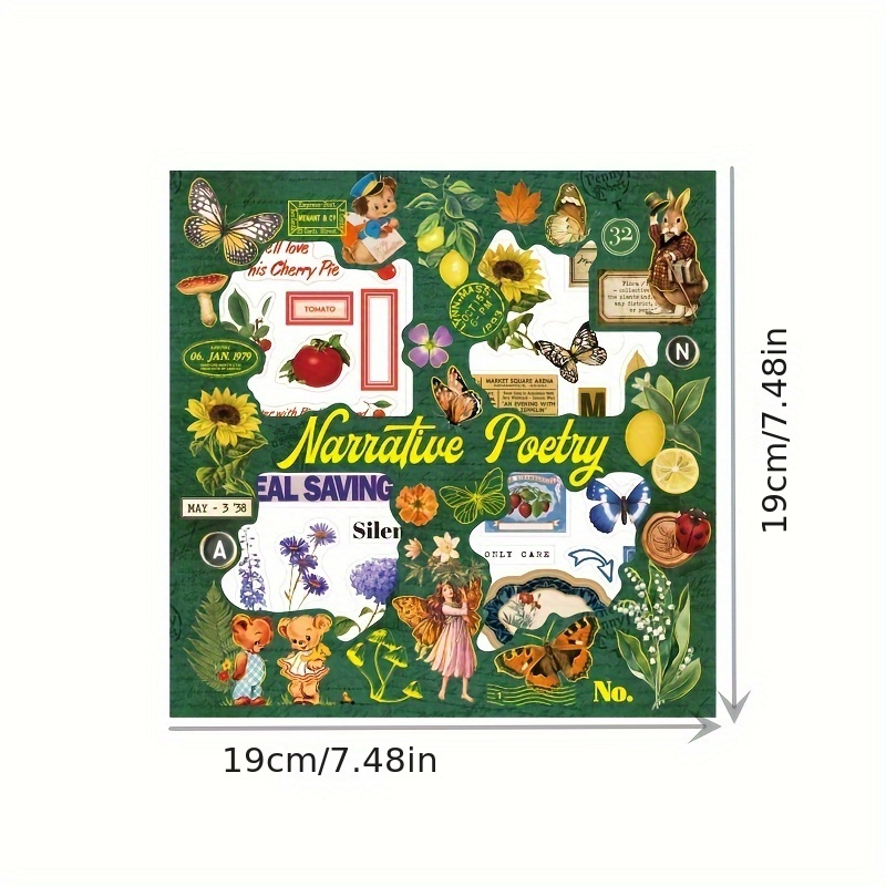 Narrative Poetry Series Vintage Stickers Plant Style Hand - Temu