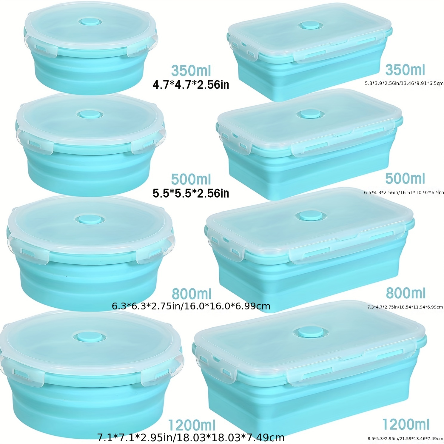 Silicone Collapsible Food Containers - Portable Lunch Box, Microwave Safe,  Travel Accessories, Kitchen Gadgets, Kitchen Stuff, Home Kitchen Items -  Temu