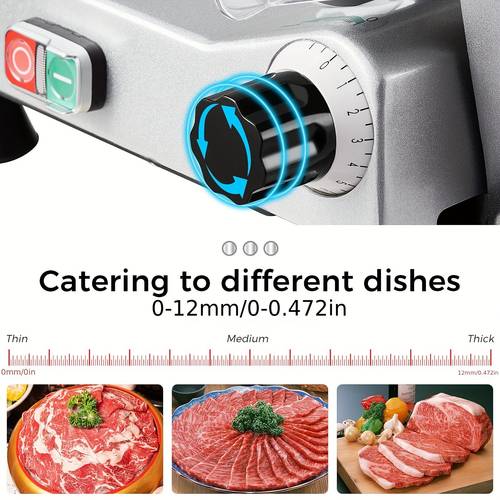 commercial meat slicer 240w electric food slicer for meat cheese 10 stainless steel removable blade adjustable thickness 0 13mm powerful motor anti slip base us plug meat slicer electric