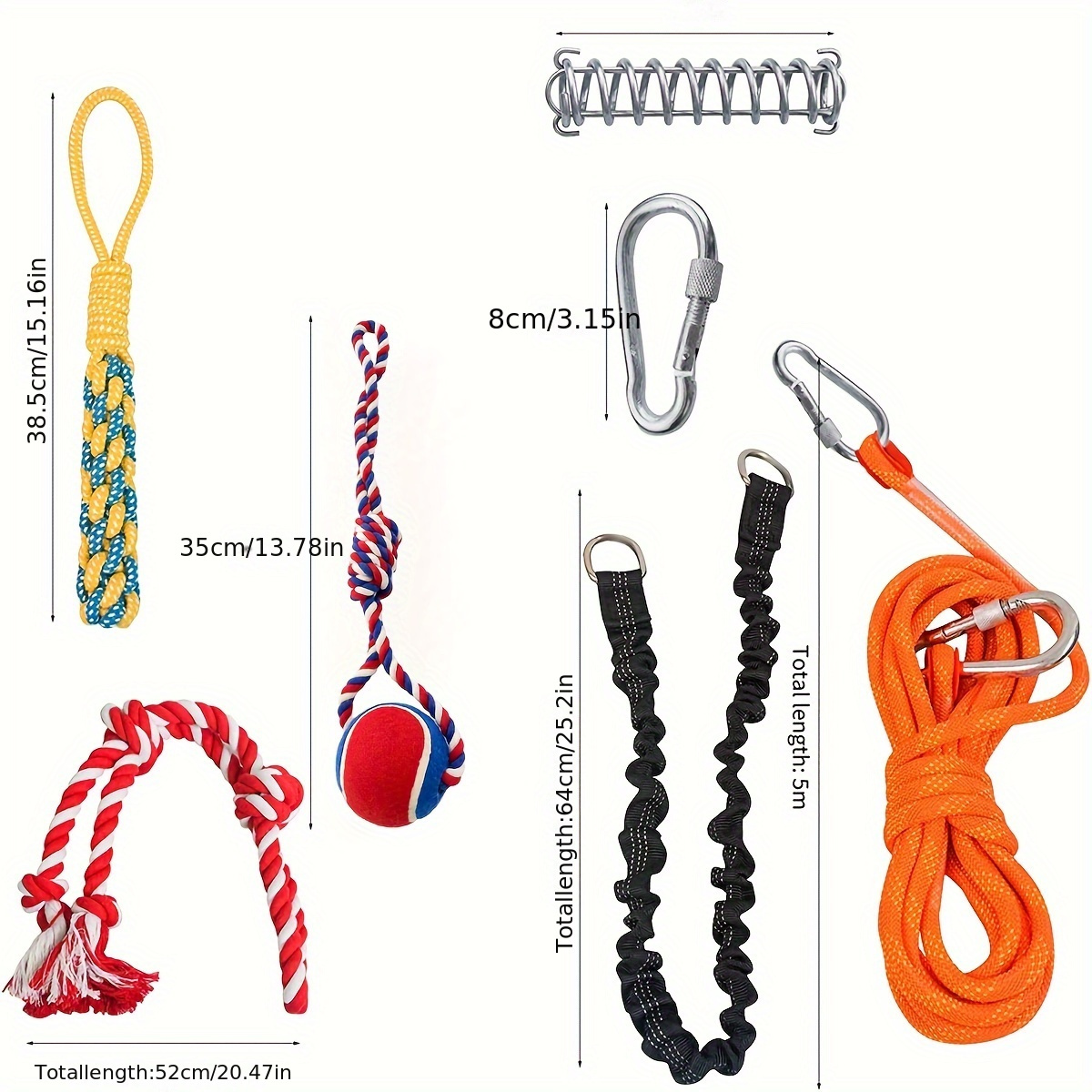 Dog Bungee Spring Pole Rope Toy With Durable Rope Dog Heavy - Temu